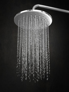 detail of water coming down from a shower head