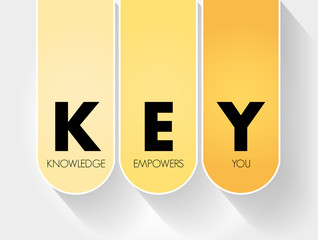 KEY - Knowledge Empowers You acronym, business concept background