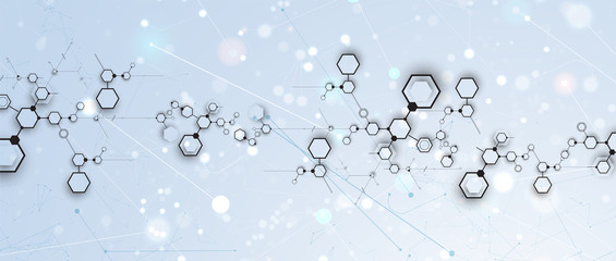 Neural network concept. Connected cells with links. High technology process. Abstract background