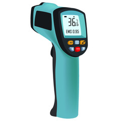 digital thermometer on white background