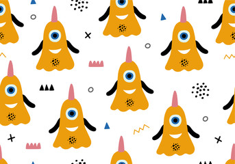 Baby pattern with cartoon monster.