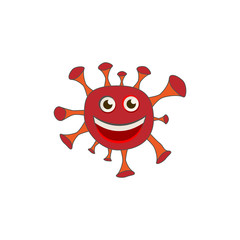 Coronavirus smile emoticon flat icon. isolated illustration element