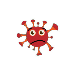 Coronavirus emoticon flat icon. isolated illustration element