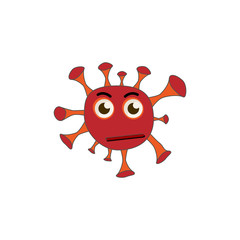 Coronavirus emoticon flat icon. isolated illustration element