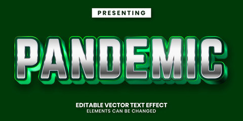 Editable text effect - green metal pandemic style