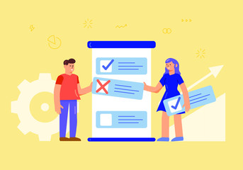 Time Management Planning and Scheduling Concept for Teamwork  Deadline Flat Style Vector Illustration