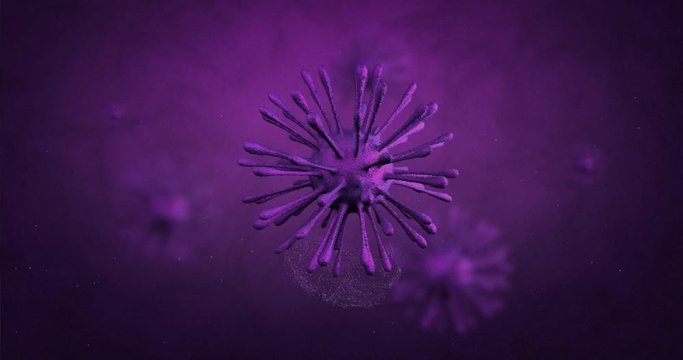 Coronavirus 2019-nCov novel coronavirus in worm environment concept.Microscope virus close up. 3d rendering.