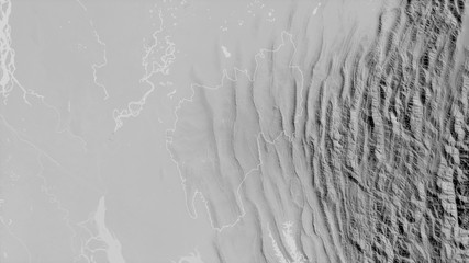 Tripura, India - outlined. Grayscale