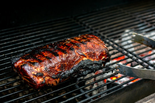Grilled†pork loin on rack