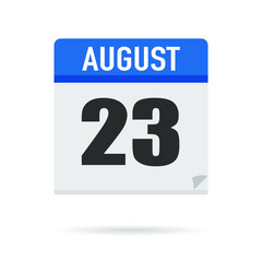 Blue Calendar icon flat style. Date, day, month. Vector illustration background for reminder, app, UI, event, holiday, office document and logo. isolated object and symbol. from year collection