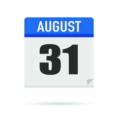 Blue Calendar icon flat style. Date, day, month. Vector illustration background for reminder, app, UI, event, holiday, office document and logo. isolated object and symbol. from year collection