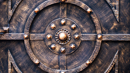 ornate wrought-iron elements of metal gate decoration