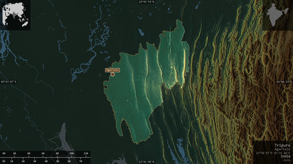 Tripura, India - composition. Relief