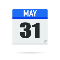 Blue Calendar icon flat style. Date, day, month. Vector illustration background for reminder, app, UI, event, holiday, office document and logo. isolated object and symbol. from year collection