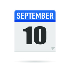 Blue Calendar icon flat style. Date, day, month. Vector illustration background for reminder, app, UI, event, holiday, office document and logo. isolated object and symbol. from year collection