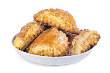 Georgian traditional dessert qada, kada with Sprinkled Sugar isolated on white