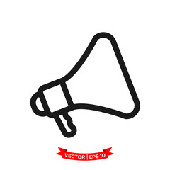 speaker vector icon, megaphone icon in trendy flat design