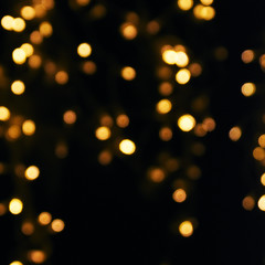 Christmas and Happy new year on blurred bokeh with snowfall banner background © VAlekStudio 
