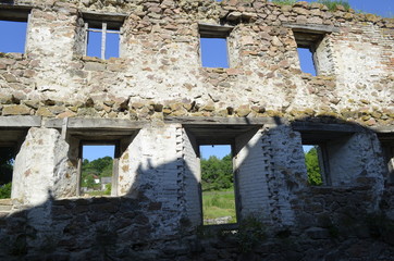 ruins of the old building