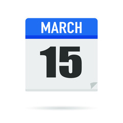 Blue Calendar icon flat style. Date, day, month. Vector illustration background for reminder, app, UI, event, holiday, office document and logo. isolated object and symbol. from year collection