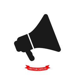 speaker vector icon, megaphone icon in trendy flat design