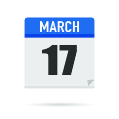 Blue Calendar icon flat style. Date, day, month. Vector illustration background for reminder, app, UI, event, holiday, office document and logo. isolated object and symbol. from year collection