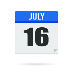 Blue Calendar icon flat style. Date, day, month. Vector illustration background for reminder, app, UI, event, holiday, office document and logo. isolated object and symbol. from year collection