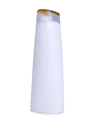 White bottle shampoo beauty on white background isolation