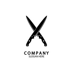 The crossed knives icon. Knife and chef, kitchen symbol. Flat illustration