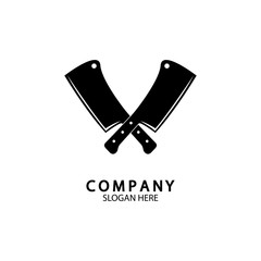 The crossed knives icon. Knife and chef, kitchen symbol. Flat illustration