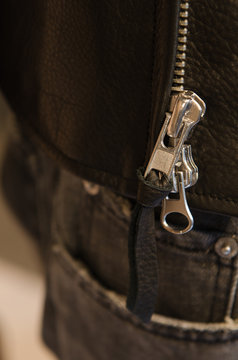 Close up of jacket's zip