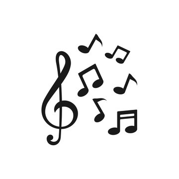 recommend clip art: music note icon in trendy flat style