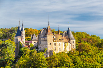 Fototapeta na wymiar 16 September 2019. View of La Rochepot Castle, in Burgundy, France.