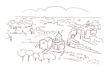 Rome Italy Europe vector sketch city illustration line art