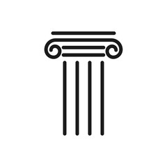 column vector icon, pillar icon in trendy flat design
