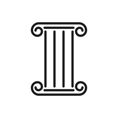 column vector icon, pillar icon in trendy flat design