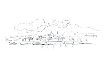 Malta Europe vector sketch city illustration line art