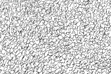 Grunge texture of handwritten doodles. Curlicues drawn in pencil. Vector illustration. Overlay template. 