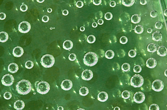 Close up of bubbles in liquid
