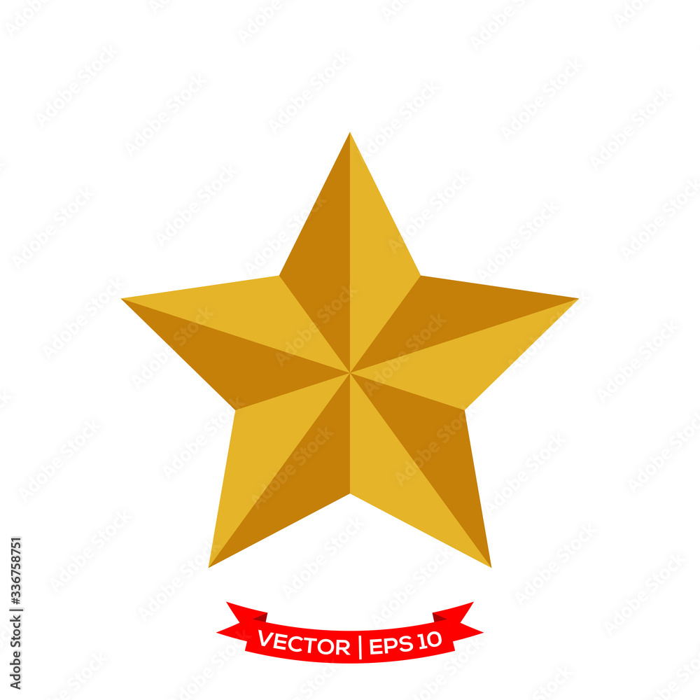 Poster star icon in trendy flat style, star symbol