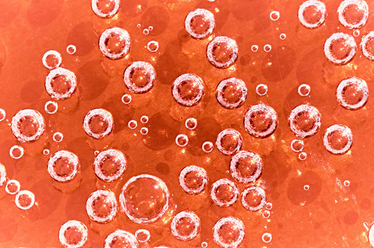 Close up of bubbles in liquid