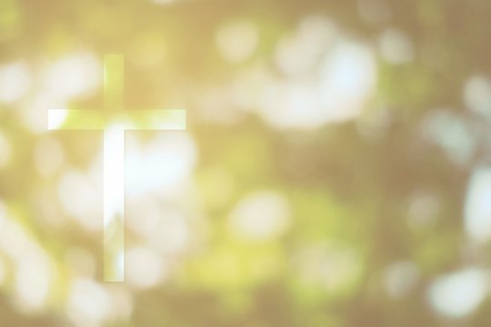 Christ Cross with Natural Bokeh Background.