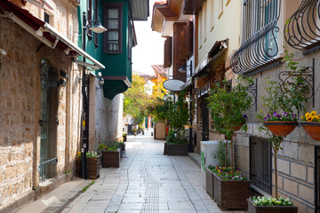 Antalya Old town street view  April 2020