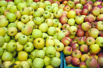 fresh apples in the supermarket