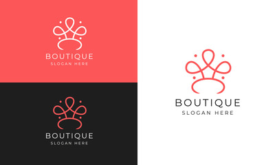 Fashion boutique clothing crown logo