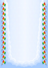 Vertical  frame and border with Guinea flag