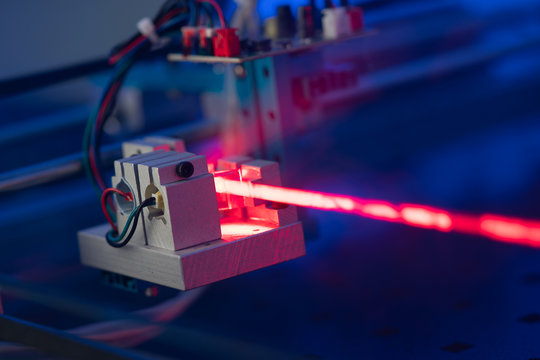 Laser development system in optical laboratory.