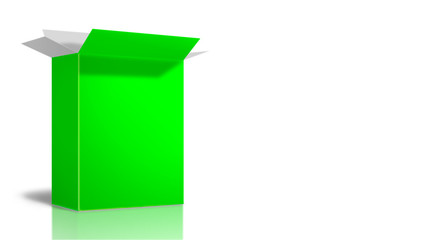Cardboard box for advertising chroma key green ready to project your advertising or project