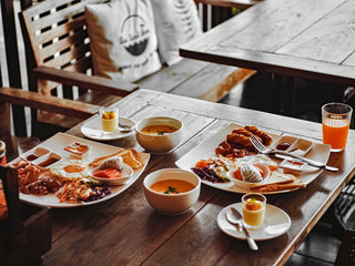 table setting at restaurant