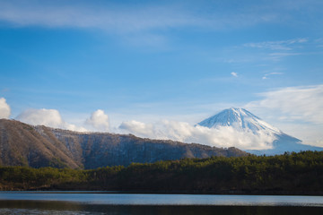 Lake Saiko and Mount Fuji, Japan, One of the Fuji Five Lakes